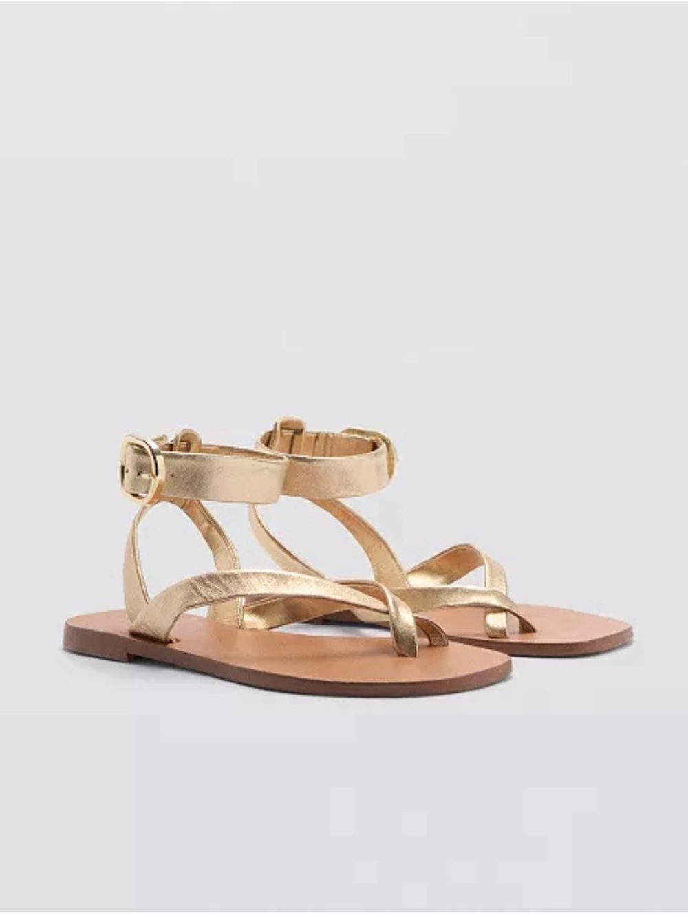 Mango 100% Leather straps sandals NWOT